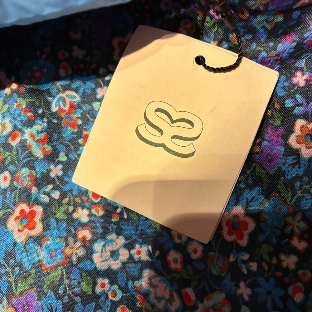 NWT Sandro Donelo Satin Floral Flare Pants in Blue Multi Size XS - Picture 8 of 13